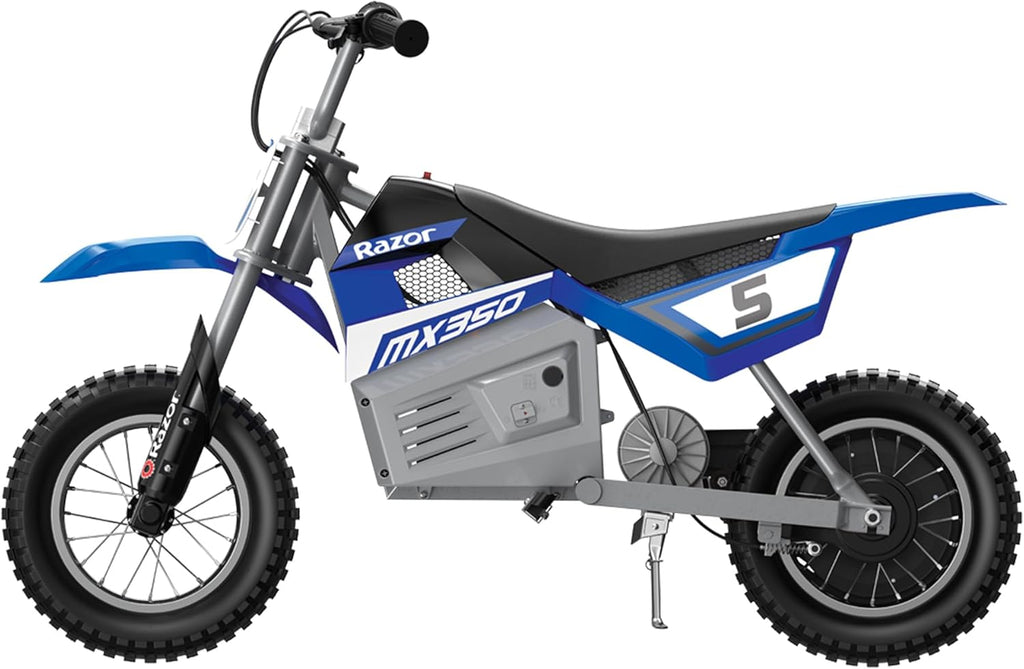 Razor MX350 Dirt Rocket Electric Motocross Bike, Blue, 10-12 inches