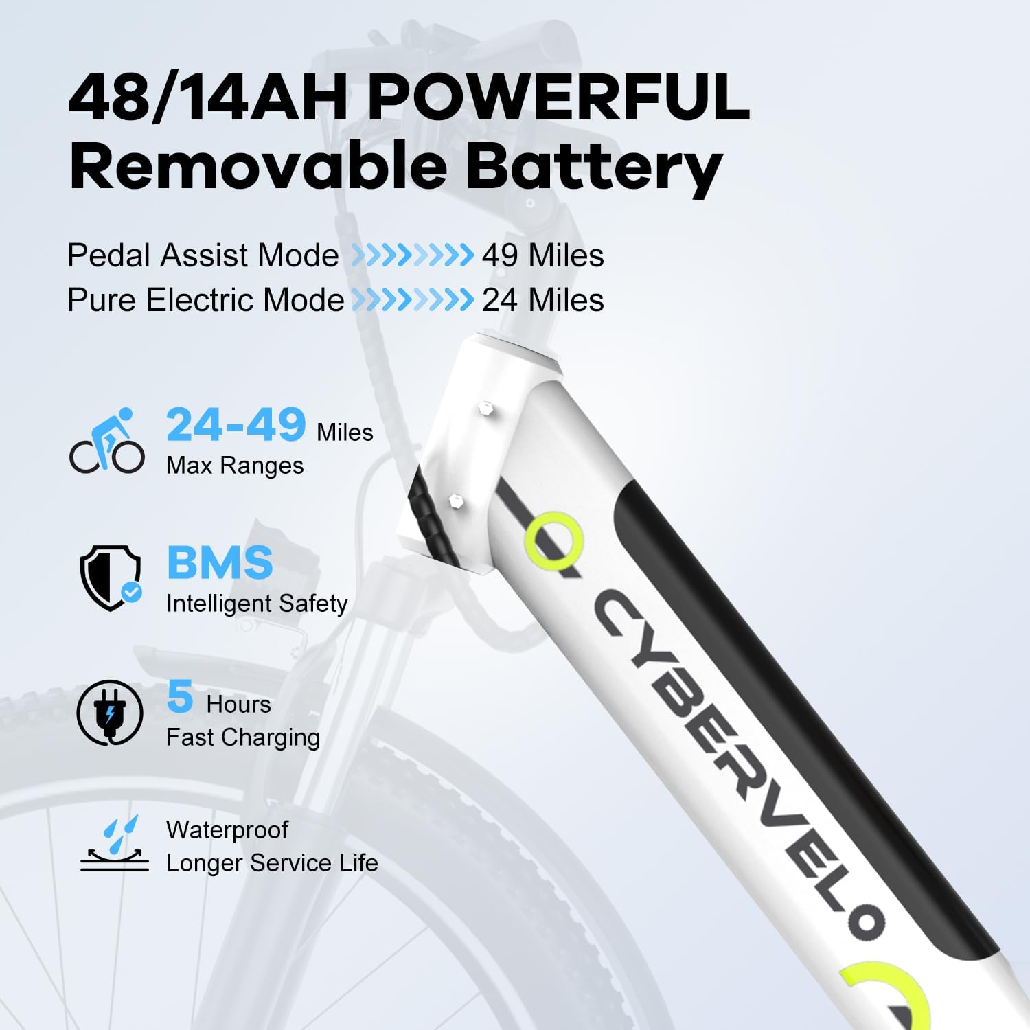 1000 Peak Electric Bike for Adults, up 80 Miles Removable Battery Ebike, 26" Electric E Bike with 7-Speed, Adult Electric Bicycles for Commute, All Terrain