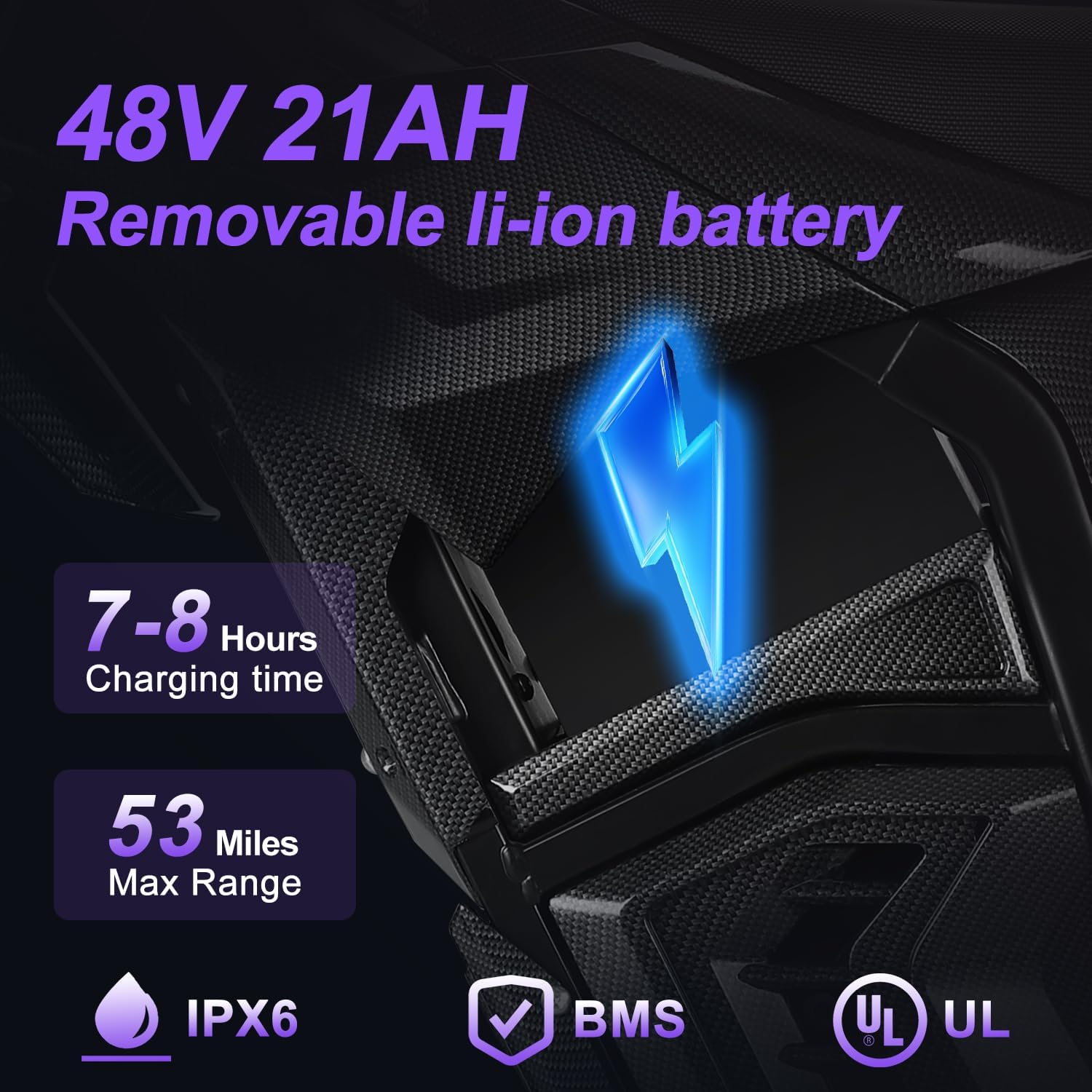 EM5 Electric Dirt Bike w/Light & Display, Off-Road Motorcycle 2600W 3 Speed Modes (Max 40MPH) 48V Range 53MI, 14"/12" Tires, Dual Suspension & Hydraulic Brakes Fit Age 13+, Carbon Fiber Style