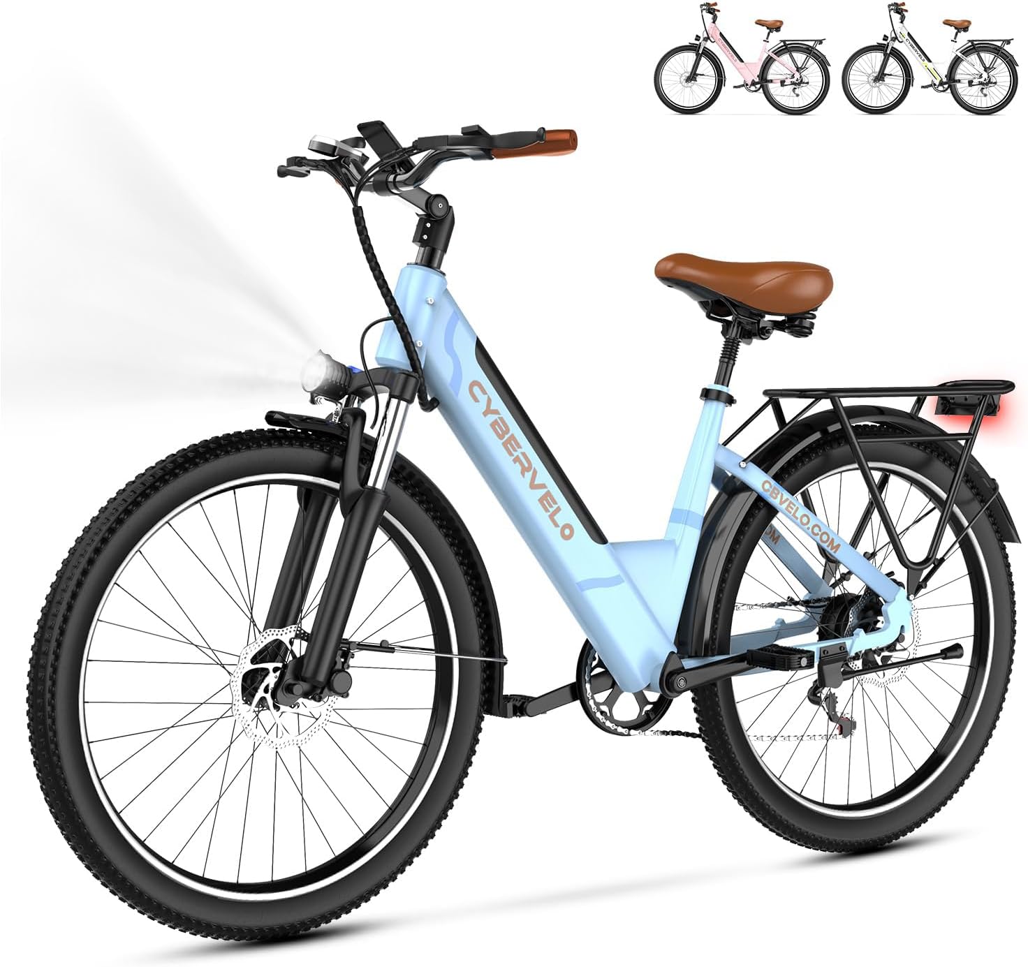 1000 Peak Electric Bike for Adults, up 80 Miles Removable Battery Ebike, 26" Electric E Bike with 7-Speed, Adult Electric Bicycles for Commute, All Terrain