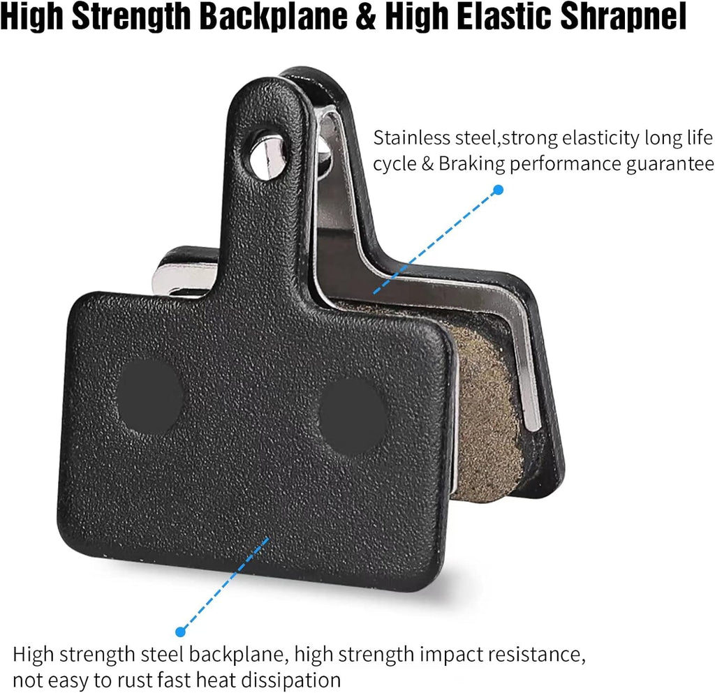 4 Pairs Bike Brake Pads,Bicycle Brake Pads with Installation Tools Compatible with Trp Tektro Shimano Brake Pads MT200 M355 M446 M315 M365,MTB Bike Disc Brake Pads Compatible with Ebike Brake Pads