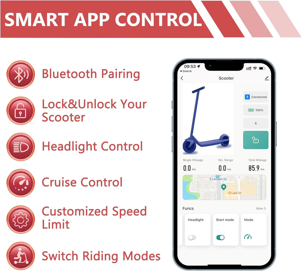 Electric Scooter for Adults, 8.5"/10" Tires, 19/22Mph, 350W/500W Motor, 21-28 Miles Range, Folding E-Scooter with Dual Suspension,APP(V1/SPRO/MAX/PRO)