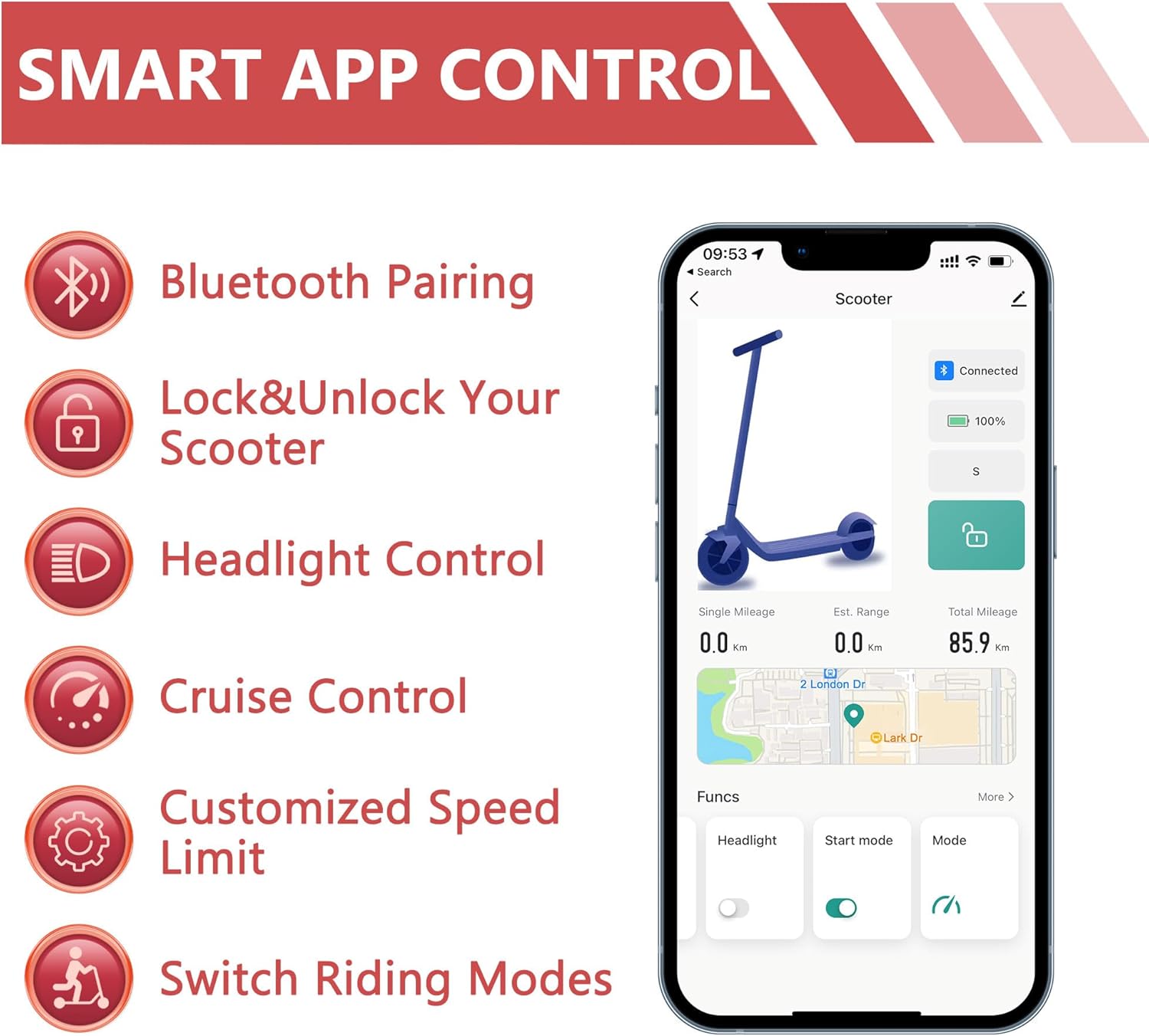 Electric Scooter for Adults, 8.5"/10" Tires, 19/22Mph, 350W/500W Motor, 21-28 Miles Range, Folding E-Scooter with Dual Suspension,APP(V1/SPRO/MAX/PRO)