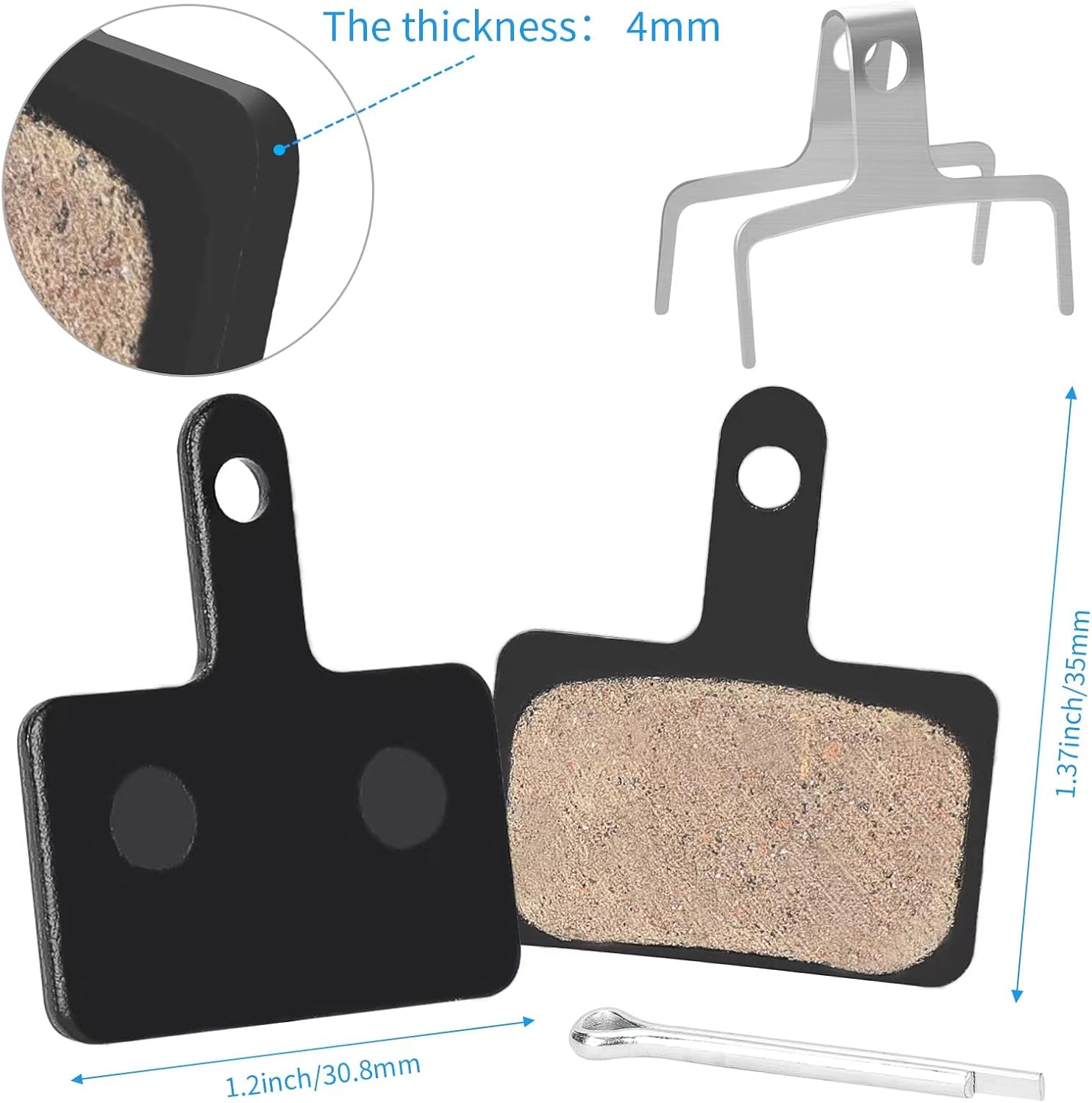 4 Pairs Bike Brake Pads,Bicycle Brake Pads with Installation Tools Compatible with Trp Tektro Shimano Brake Pads MT200 M355 M446 M315 M365,MTB Bike Disc Brake Pads Compatible with Ebike Brake Pads