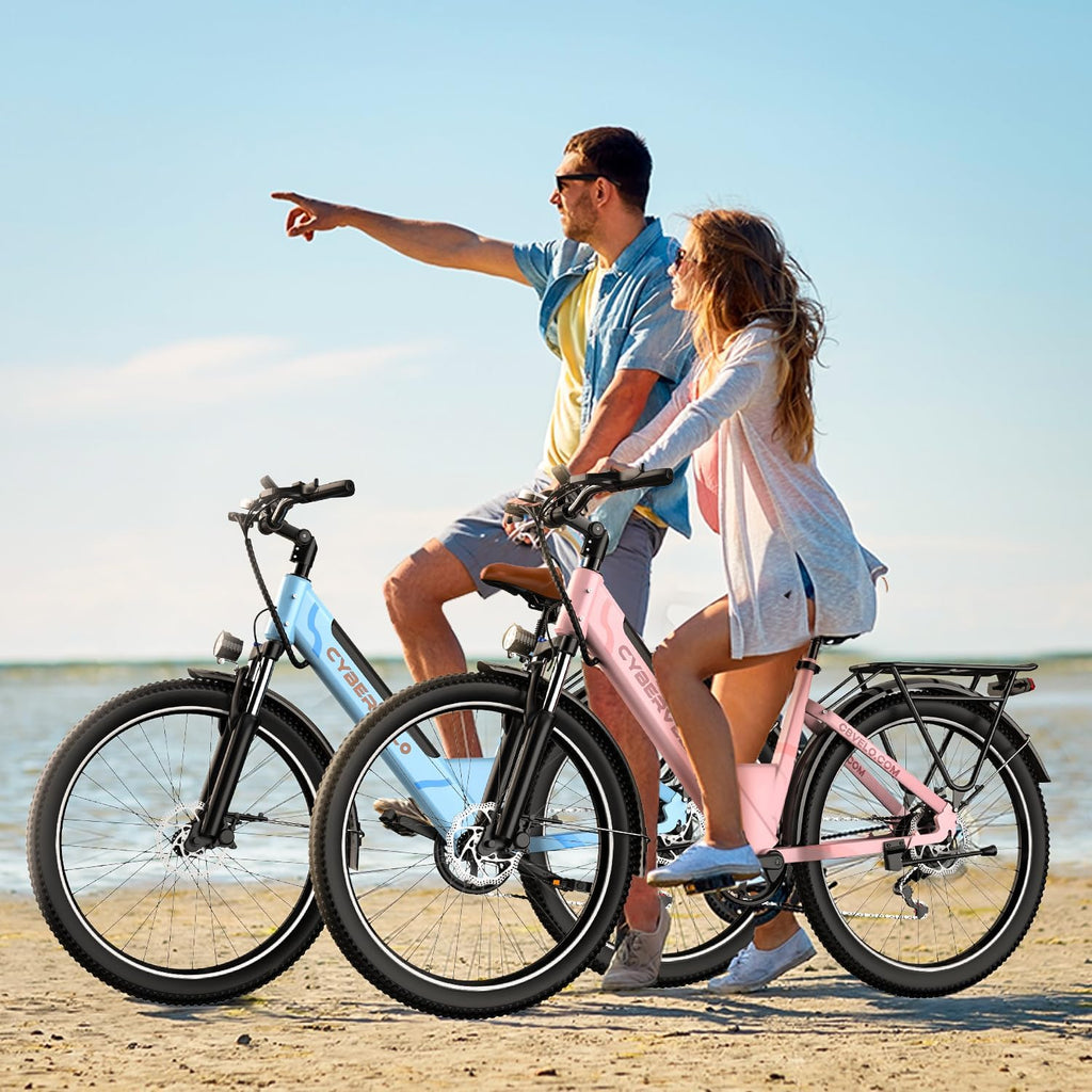 1000 Peak Electric Bike for Adults, up 80 Miles Removable Battery Ebike, 26" Electric E Bike with 7-Speed, Adult Electric Bicycles for Commute, All Terrain