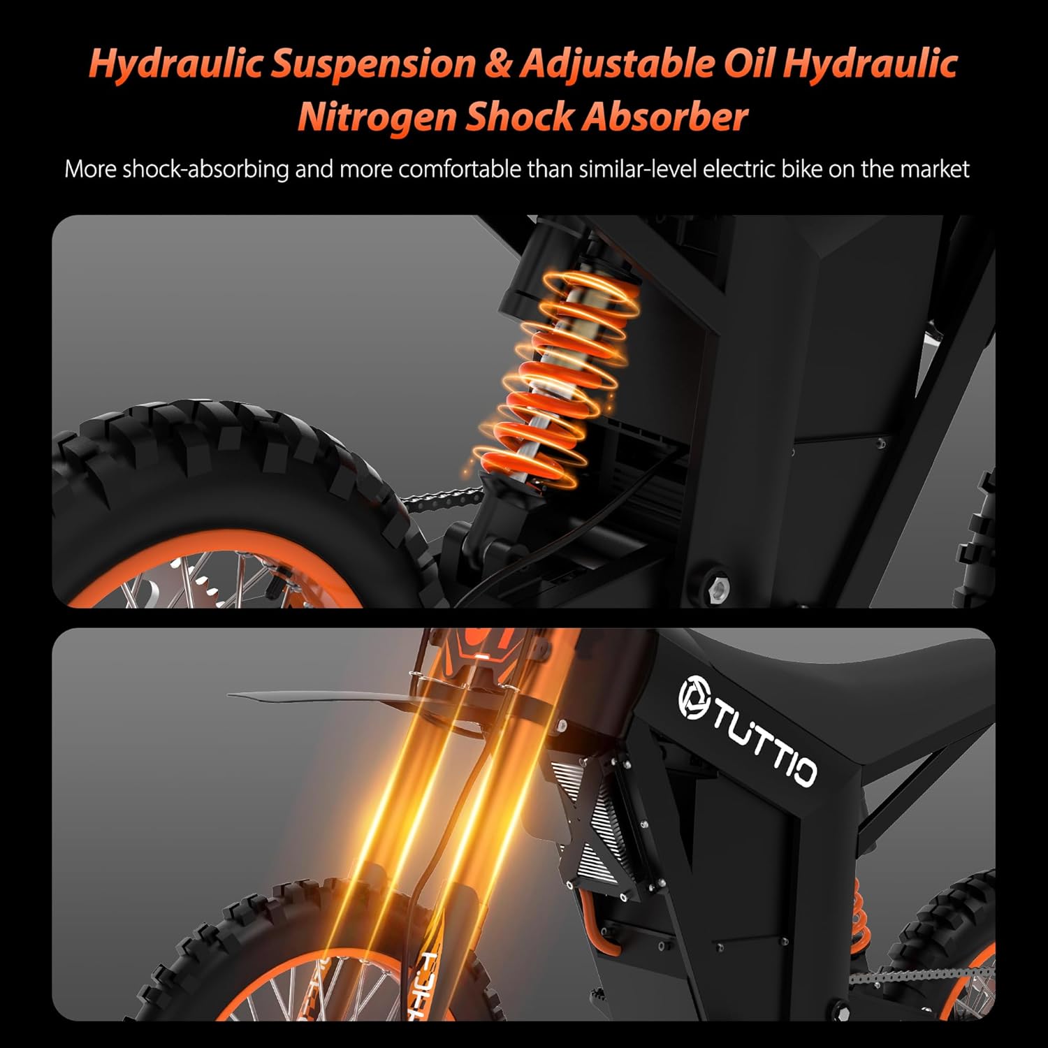 Soleil01 Electric-Dirt-Bike for Teens Adults, 14"/12" Fat Tire 2000W Electric-Motorcycle with 48V 21AH Battery Ebike 37MPH Hydraulic Brakes Mountain Off-Road EBike Fit Age 13+