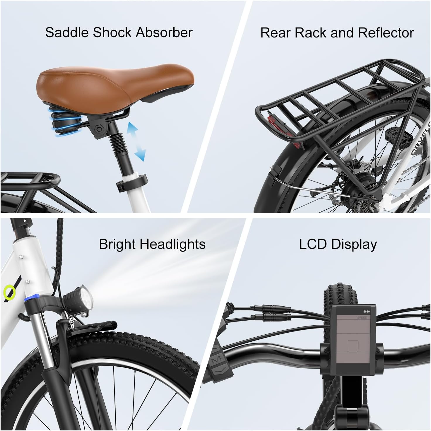 1000 Peak Electric Bike for Adults, up 80 Miles Removable Battery Ebike, 26" Electric E Bike with 7-Speed, Adult Electric Bicycles for Commute, All Terrain