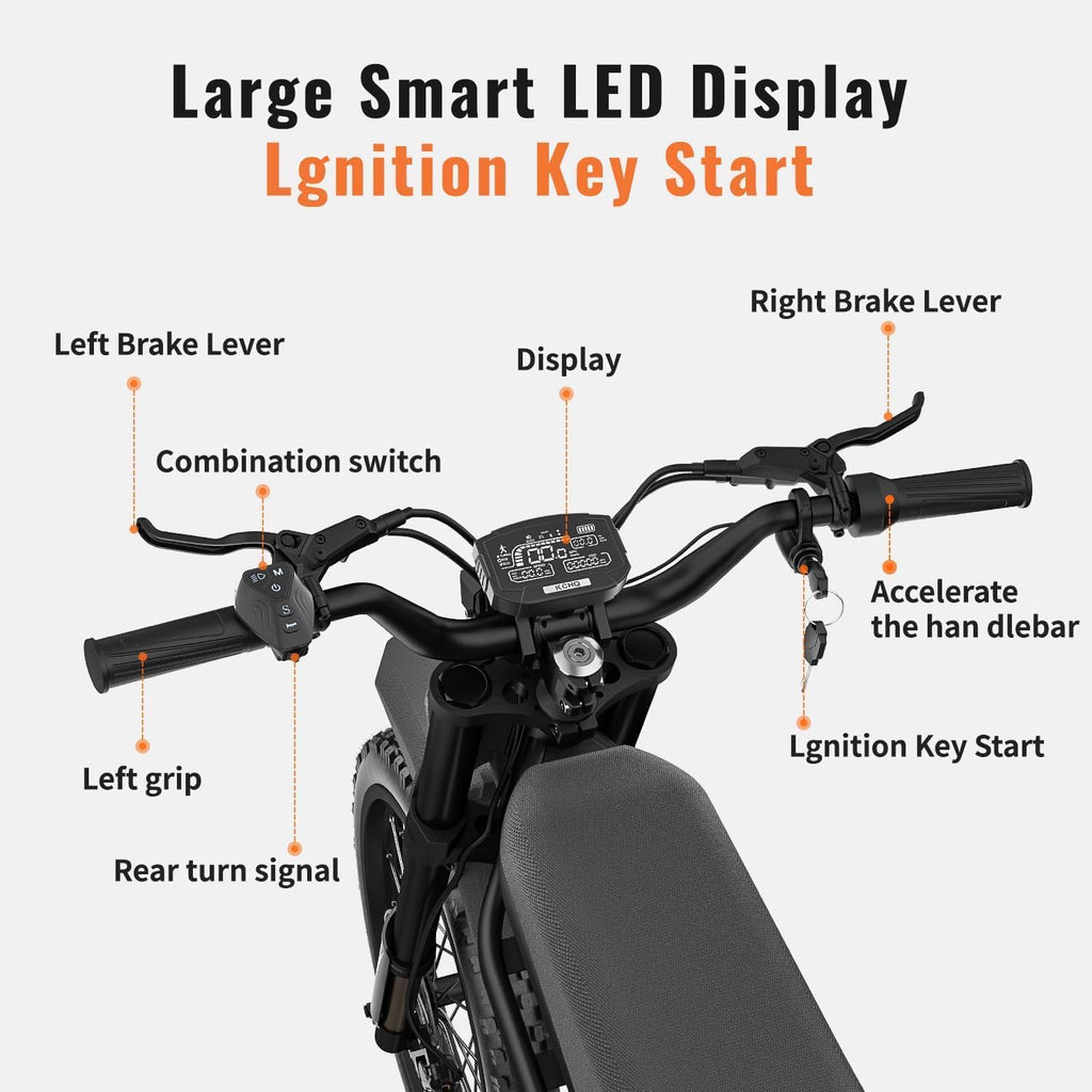 Upgraded Winter Ebike for Adults, 50MPH 60V 3000W / 37MPH 48V 2400W Eectric Dirt Bike, 36.4AH Dual Battery Dirtbike Up to 85 Miles, 25" Motorcycle Tire, UL2849 All Terrain E Bike Full Suspension