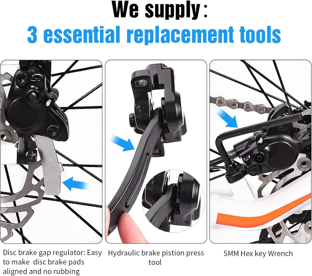 4 Pairs Bike Brake Pads,Bicycle Brake Pads with Installation Tools Compatible with Trp Tektro Shimano Brake Pads MT200 M355 M446 M315 M365,MTB Bike Disc Brake Pads Compatible with Ebike Brake Pads