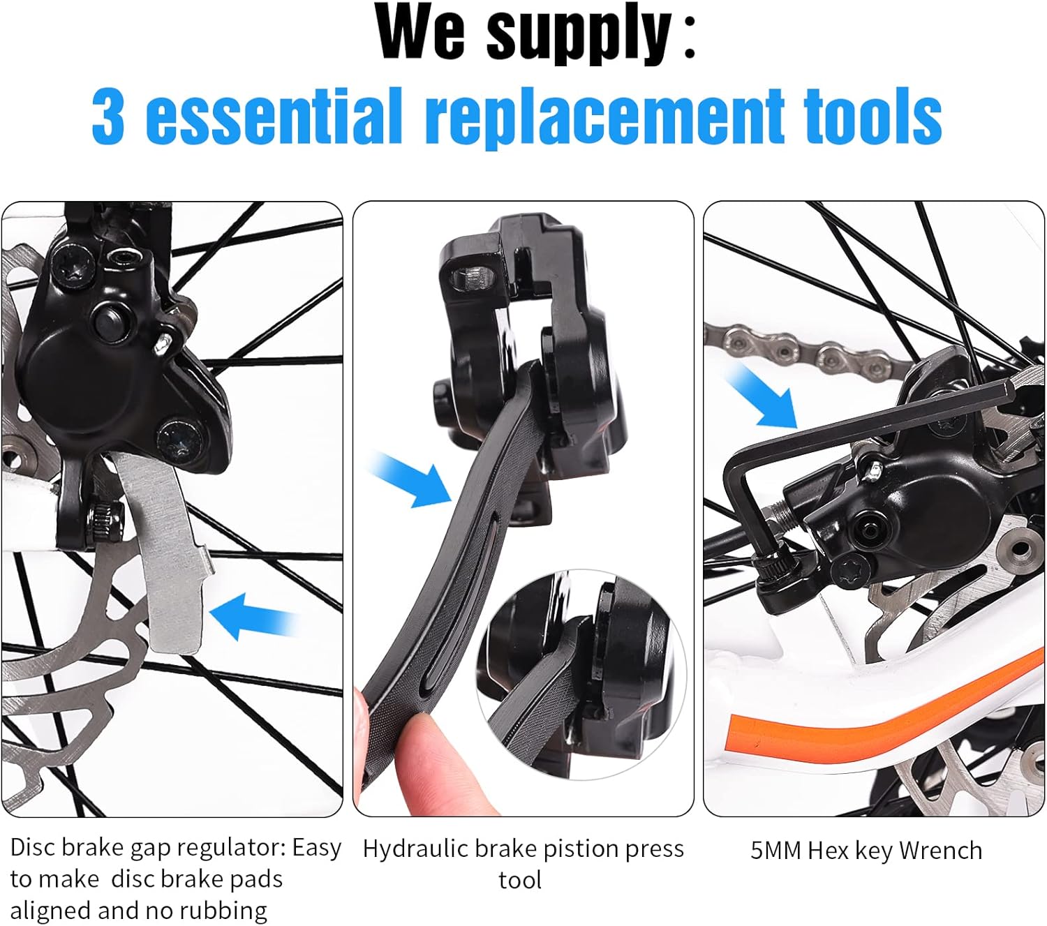 4 Pairs Bike Brake Pads,Bicycle Brake Pads with Installation Tools Compatible with Trp Tektro Shimano Brake Pads MT200 M355 M446 M315 M365,MTB Bike Disc Brake Pads Compatible with Ebike Brake Pads