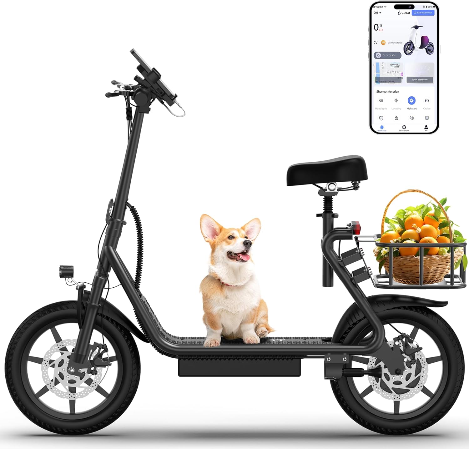 MAXSHOT Electric Scooter, 750W peak motor, 21-28 Miles Range