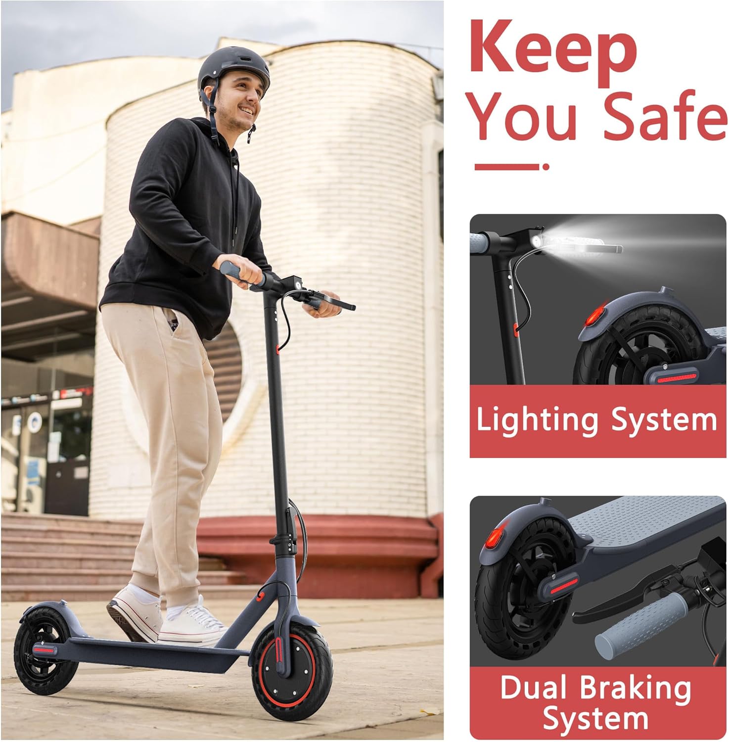 Electric Scooter for Adults, 8.5"/10" Tires, 19/22Mph, 350W/500W Motor, 21-28 Miles Range, Folding E-Scooter with Dual Suspension,APP(V1/SPRO/MAX/PRO)