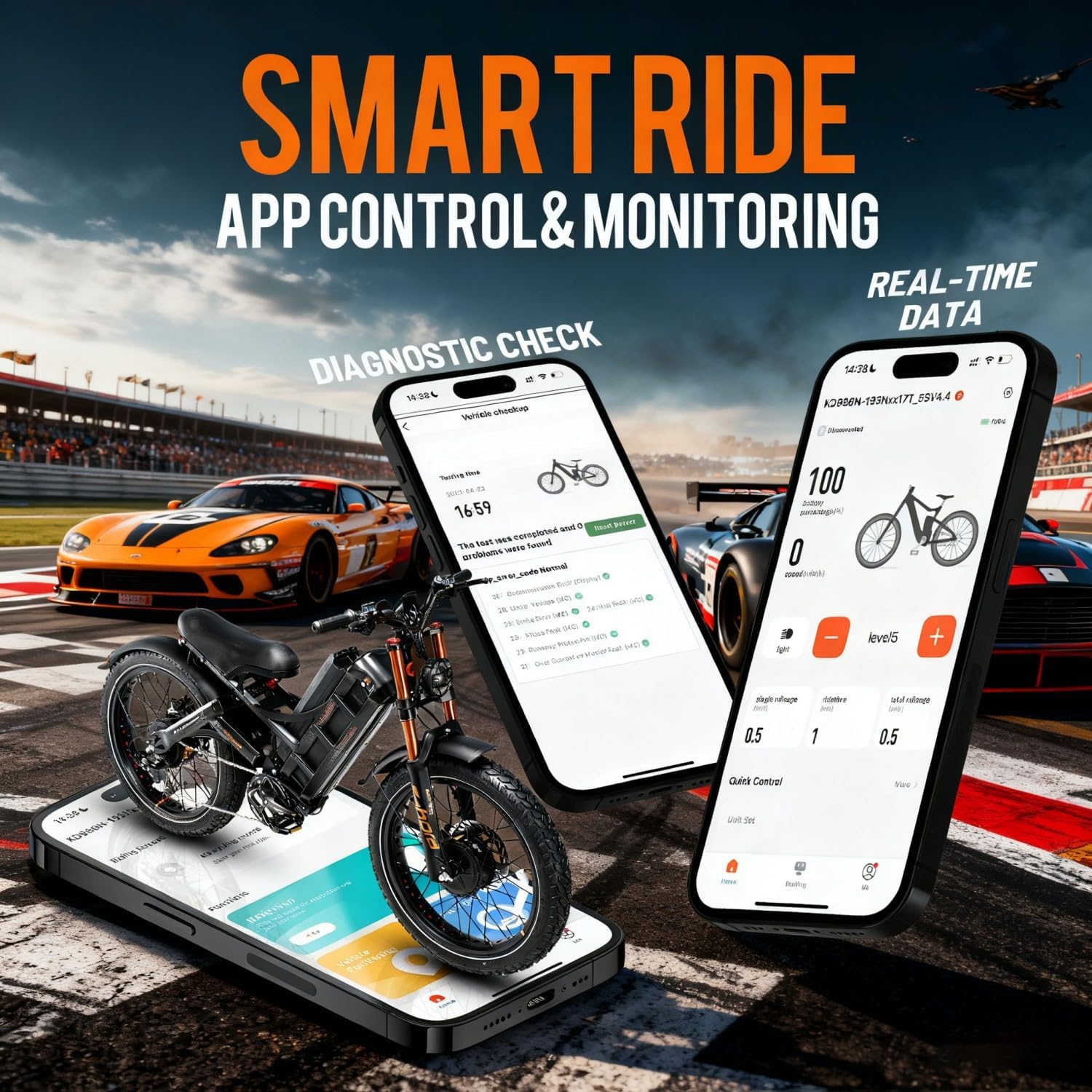 eAhora Romeo Pro 3 Peak 5600W Electric Bike for Adults Top Speeds Up To 50Mph, 60V 80Ah Battery 250 Miles, Long Range Dual Motors, Fat Tire Full Suspension