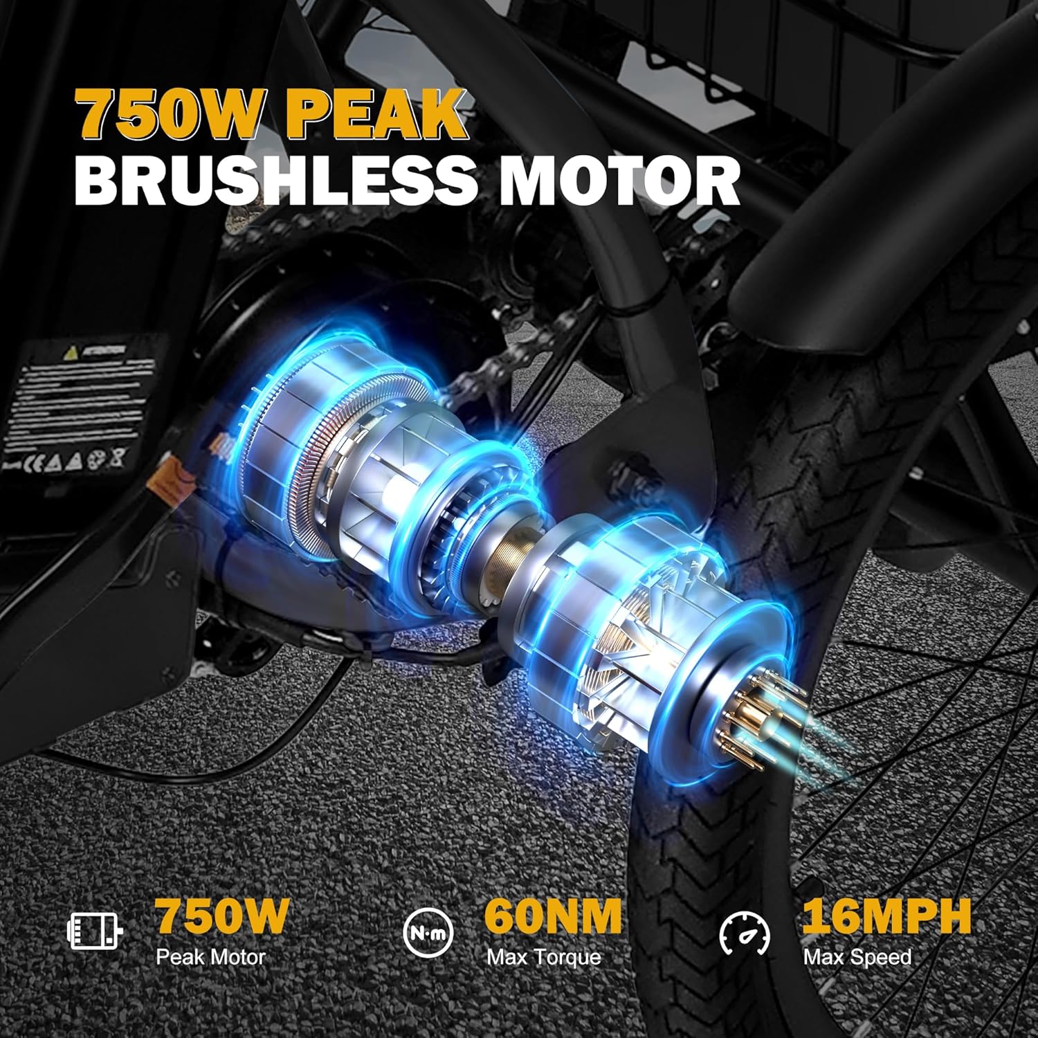 Qlife Triker Electric Bike, Peak 750W Brushless Motor Folding Trike Ebike, 468Wh Removable Battery, Step-Thru 3 Wheel Electric Bicycle, Up to 50 Miles, 20 Tire Tricycle for Adults
