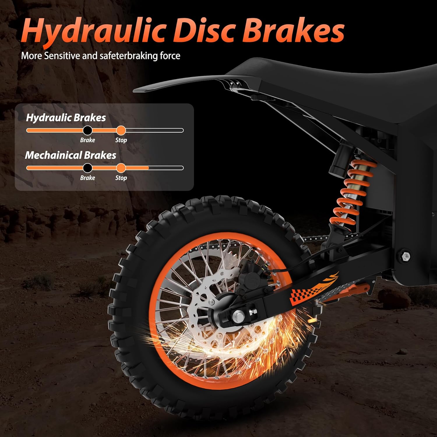 Soleil01 Electric-Dirt-Bike for Teens Adults, 14"/12" Fat Tire 2000W Electric-Motorcycle with 48V 21AH Battery Ebike 37MPH Hydraulic Brakes Mountain Off-Road EBike Fit Age 13+