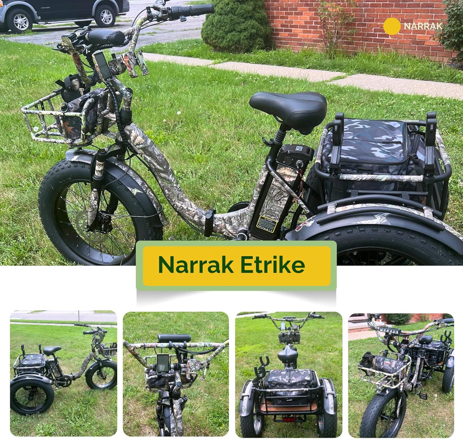 Electric Tricycle for Adults, 750W(Peak 1350W), 48V13Ah Ebike, 20"x4.0" Aluminum Folding Fat Tire 3 Wheel Electric Trike, Max 20MPH Hydraulic Brake, Rear Motor Differential
